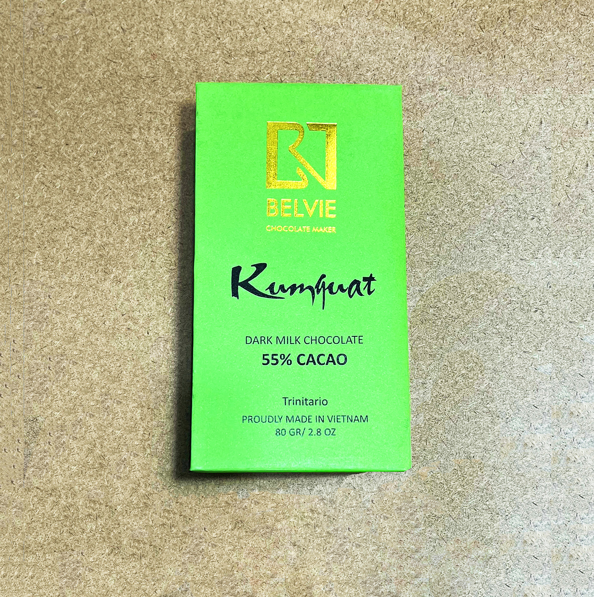 Socola sữa vị tắc Belvie 55% cacao, 80g