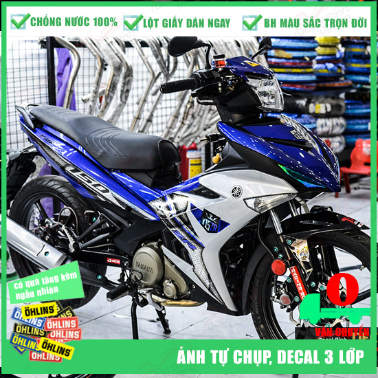 [SALE KHỦNG -GIÁ RẺ BẤT NGỜ] - Tem Rời Exciter 150 Xanh Đen Chrome