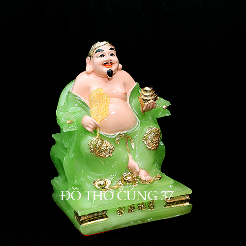 [  Cao 24 cm ] TƯỢNG THẦN TÀI THỔ ĐỊA MÀU XANH - MS 31  [ COMPOSITE + BỘT ĐÁ  ]