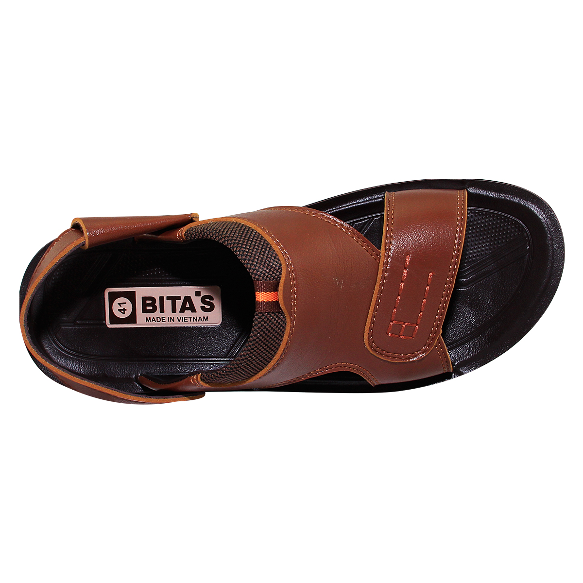 [HOÀN XU]  GIÀY SANDAL DA QUAI HẬU ĐẾ BẰNG NAM BITA'S SUM.105 (ĐEN + NÂU + VÀNG BÒ) - BITAS