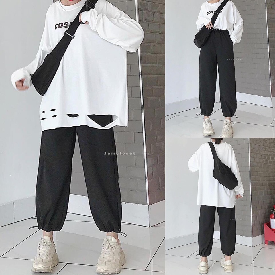 SET ÁO COS QUẦN RÚT DÂY EO CÁ TÍNH  / SET QUẦN BOM UNISEX