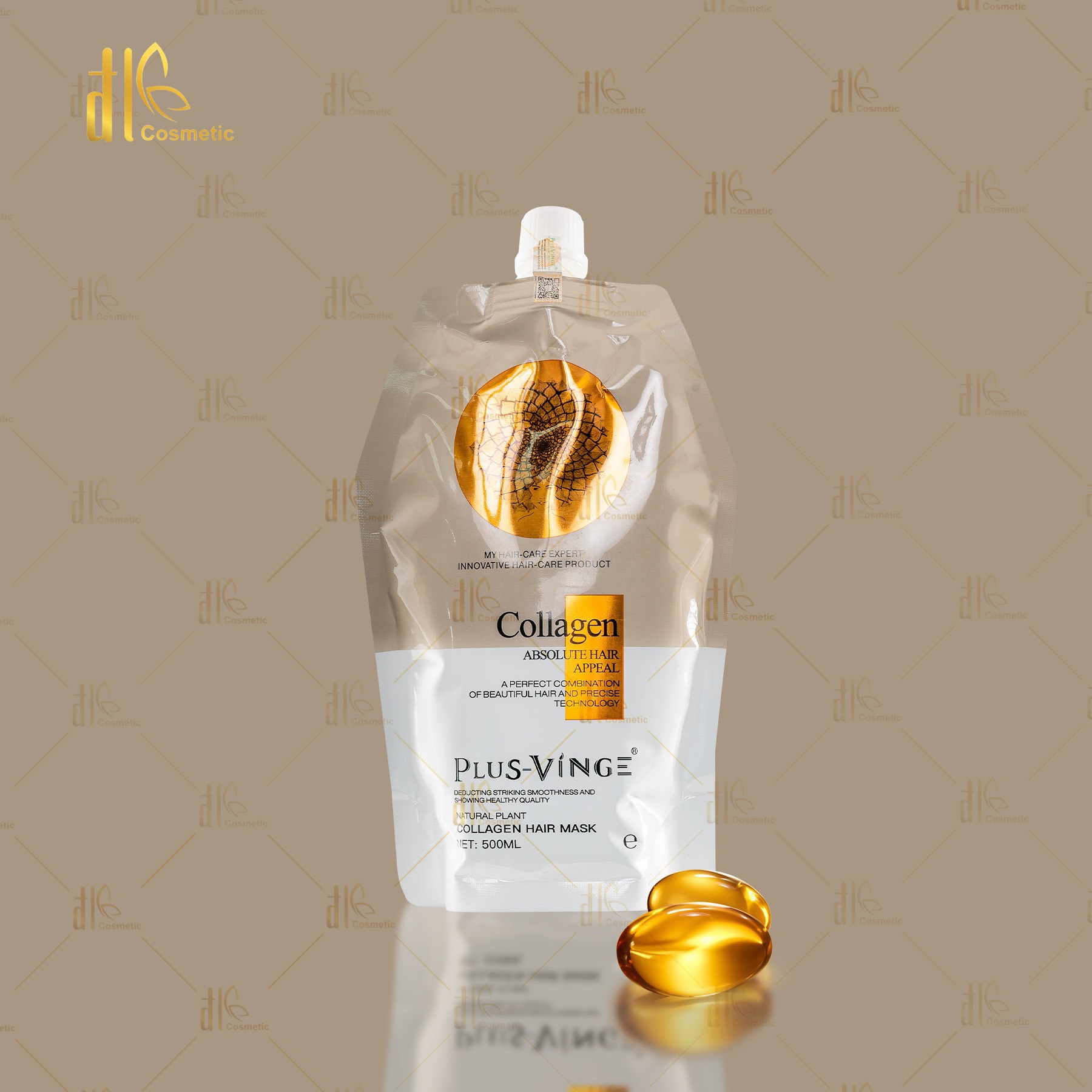 Kem ủ tóc phục hồi siêu mượt Plus Vinge Collagen 500ML