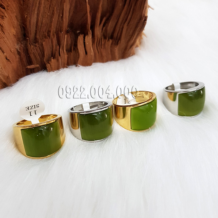 Nhẫn nam mặt đá xanh đọt chuối NZ510