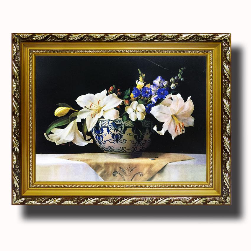 Tranh treo tường - Bình Hoa Phong Lan 36 - Tranh Minh Hiền (KHUNG GỖ - 50 x 60cm)