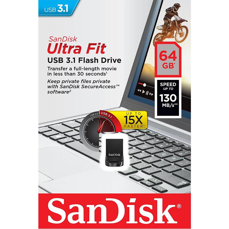 USB Sandisk 64GB ultra Fit CZ430 USB 3.1 130MB/s