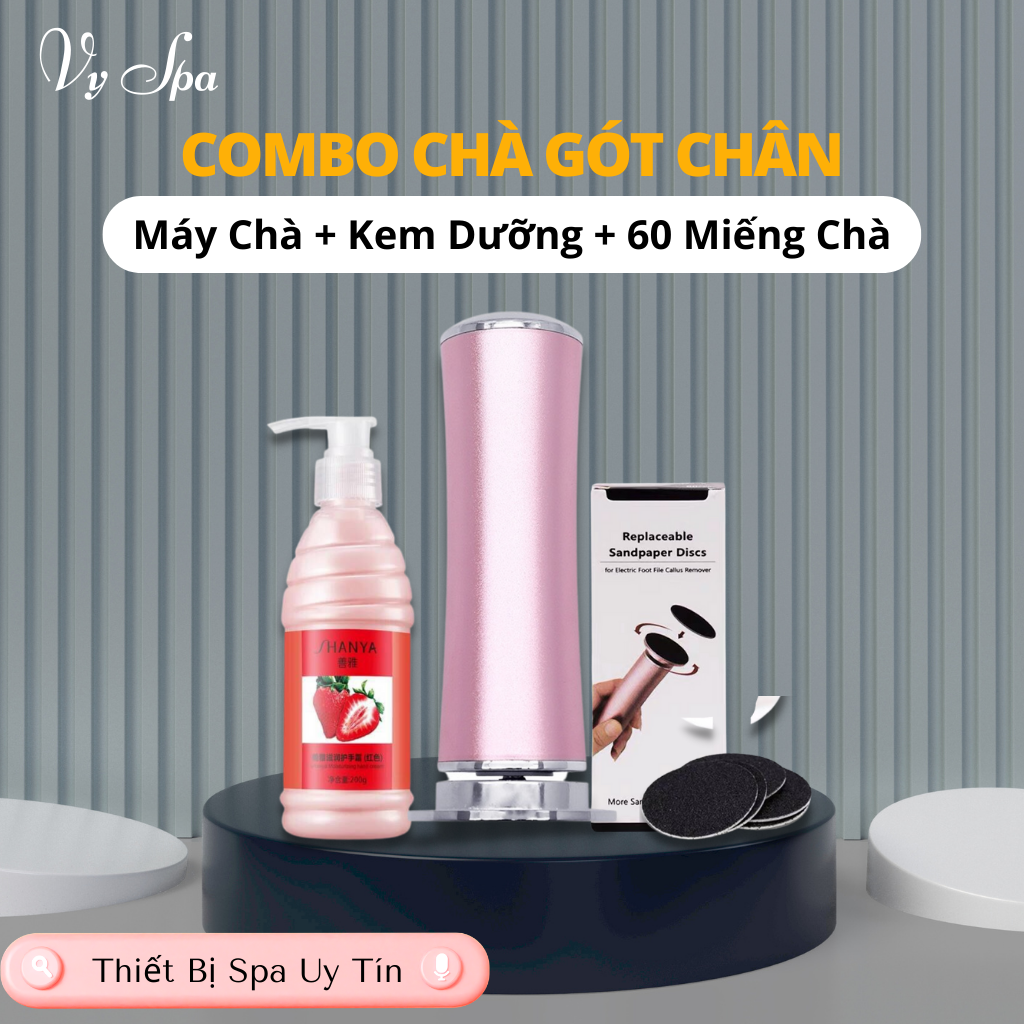 Máy Chà Gót Chân + 60 Miếng Nhám Chà Cho Tiệm Nail & Cá Nhân