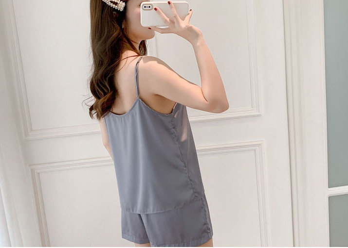 Bộ ngủ lụa 2 dây cao cấp lụa mềm mịn (H08)
