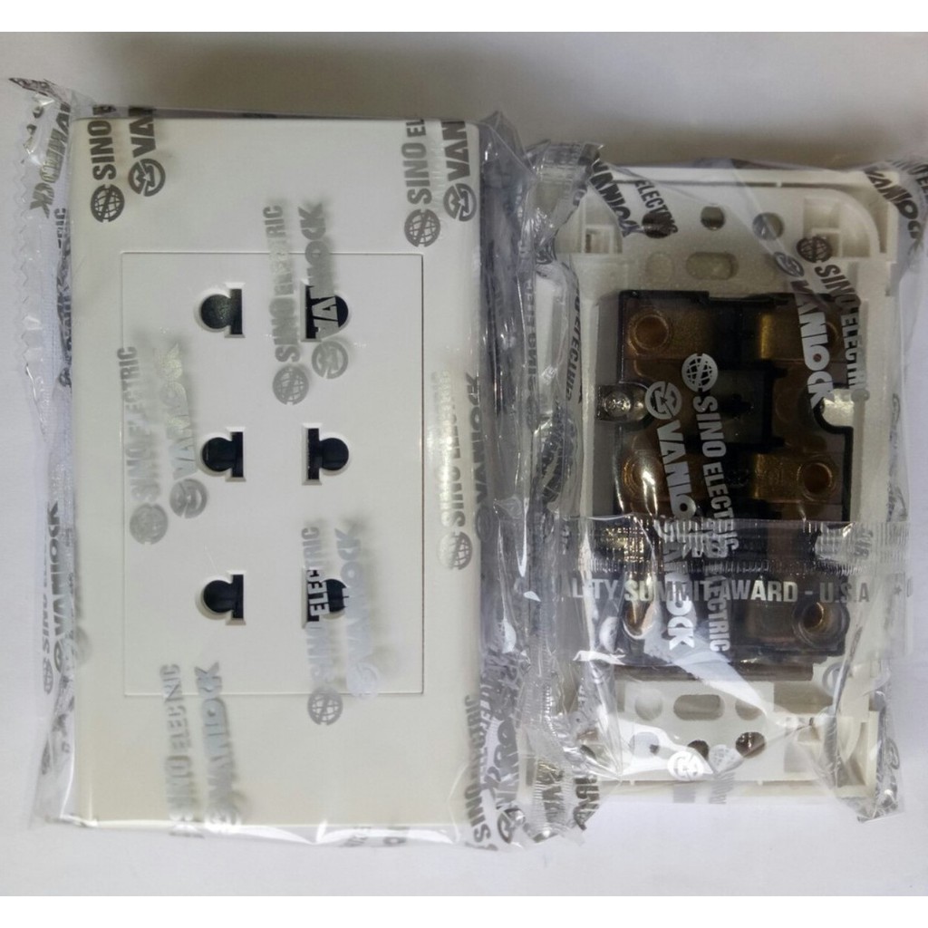 [Sino] Mặt 3 Ổ Cắm - 2 Chấu - 16A