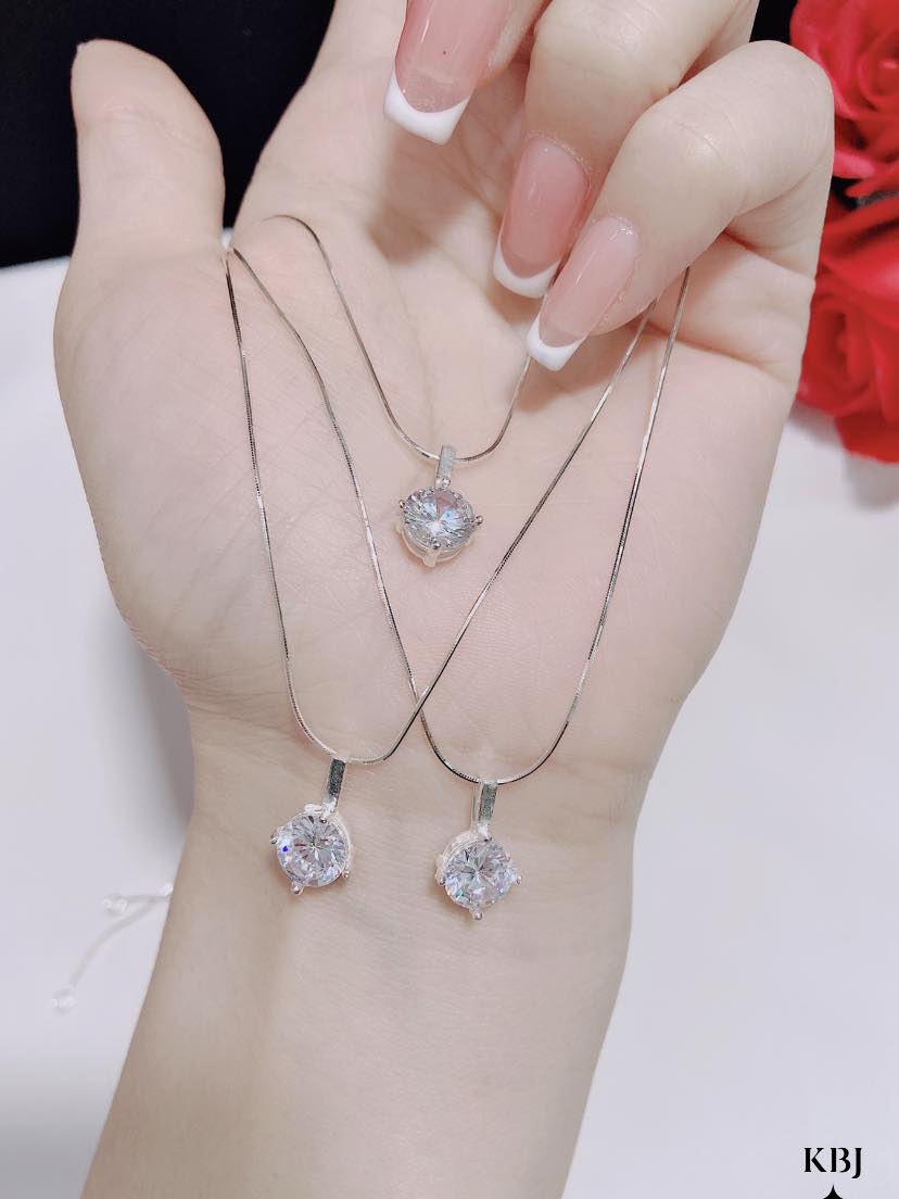 Dây chuyền nữ bạc ta mặt đá nhỏ MS98