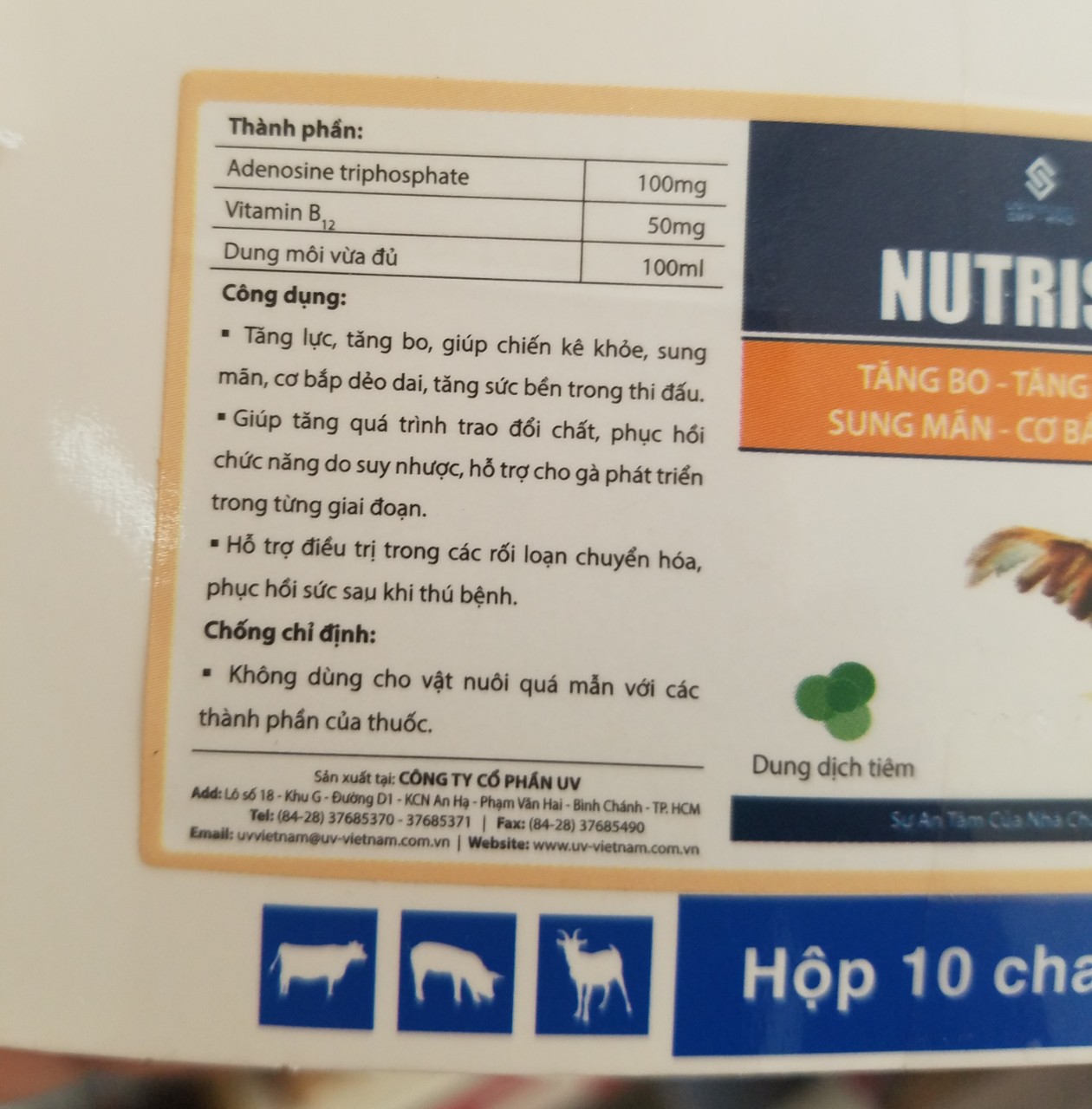 Tăng Bo Gà - Nutrisal UV- Combo 3 chai 10 ml