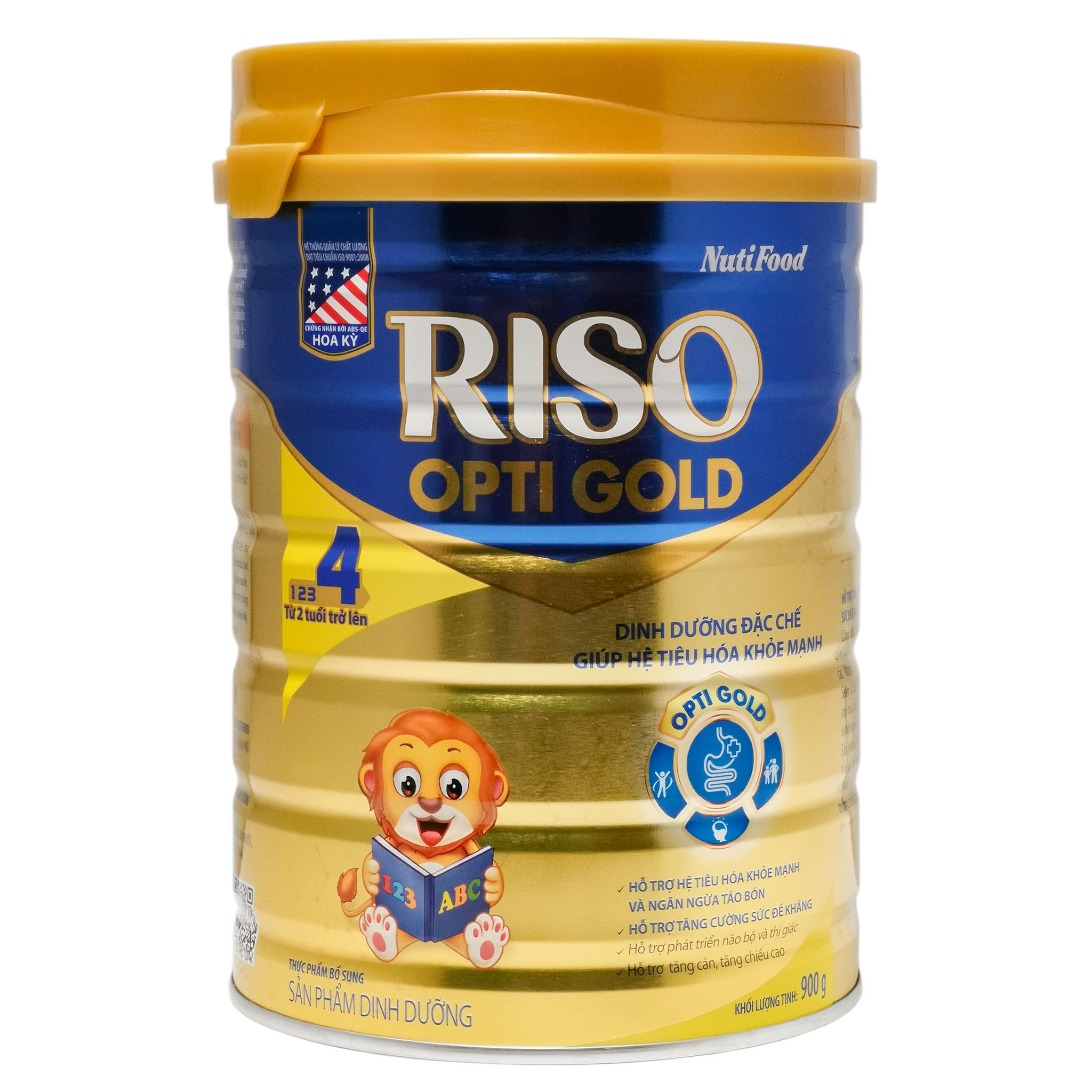 Sữa Bột Nutifood Riso Opti Gold 4 - Hộp 900g (Cho trẻ trên 2 tuổi)