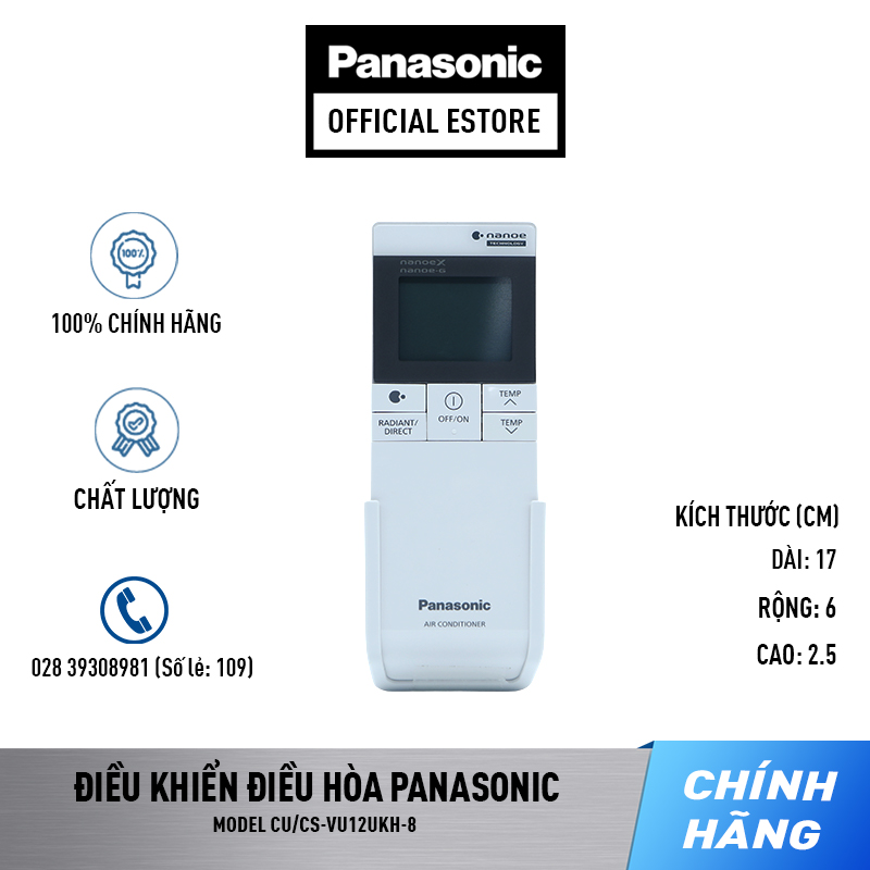 Điều khiển điều hòa Panasonic CS-VU12UKH-8/CS-VU12UKH-8/CS-VU18UKH-8. Remote Máy lạnh/ Điều hòa Panasonic ACXA75C13360