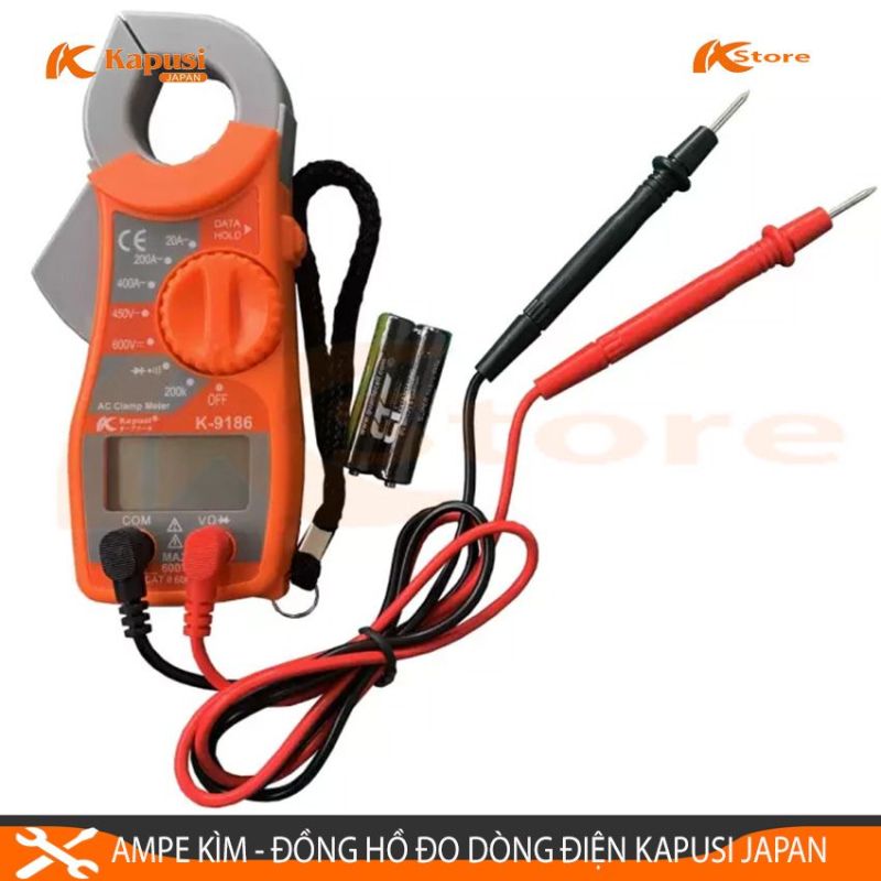 Bảng giá Ampe Kìm - Đồng Hồ Đo Dòng Điện Kapusi Japan, Đồng Hồ Đo Vạn Năng Màn Hình LCD Tiêu Chuẩn Nhật Bản Kèm Pin Và Bút Đo