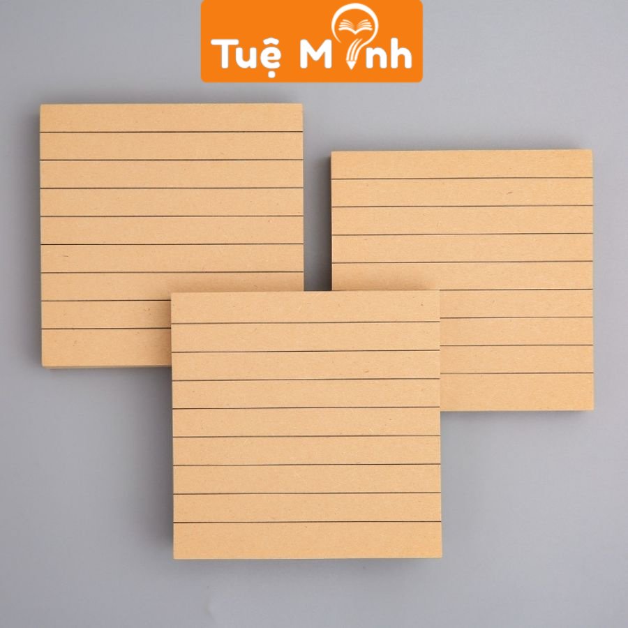 Tập 80 tờ giấy note vuông basic NO33, Note ghi chú đơn giản kẻ ngang, caro