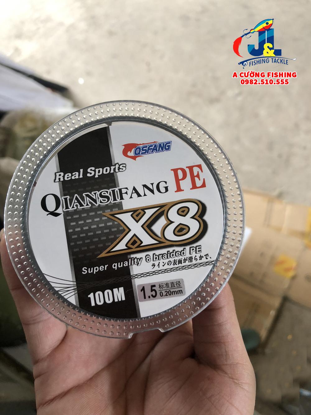Dù Câu PE X8 Nhật Bản Dù Siêu Dai - Xám