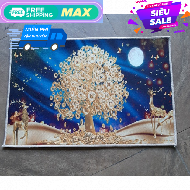 Thảm Lau Chân, Thảm Bali, Thảm 3D Độc Đáo Siêu Thấm 40x60cm