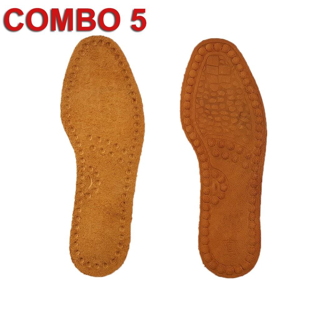 [Combo 5 Đôi] Miếng Lót Giày Lót Giày Nam Da Thật Juosu LD0516