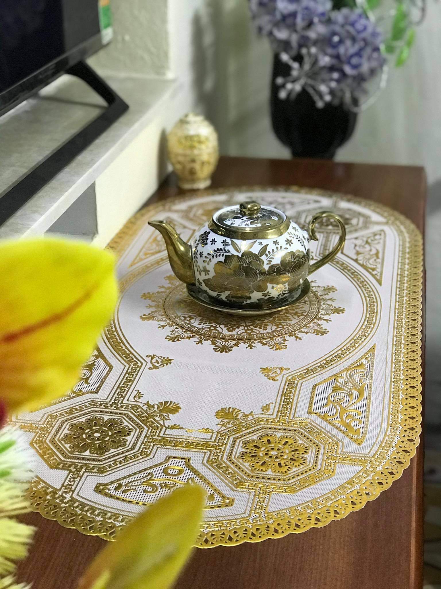 [SIÊU RẺ] Khăn trải bàn Ren Hoa 40x80cm - HÀNG ĐẸP