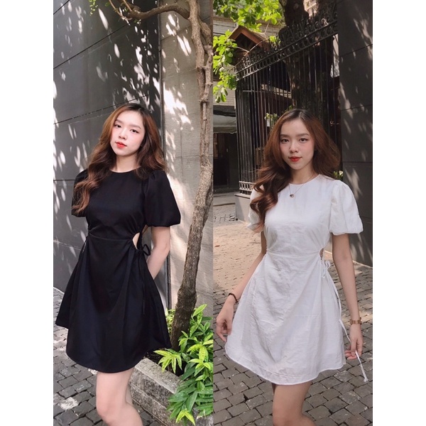 [3-5/8 Hoàn Tiền 25%]Đầm khoét eo rút dây
