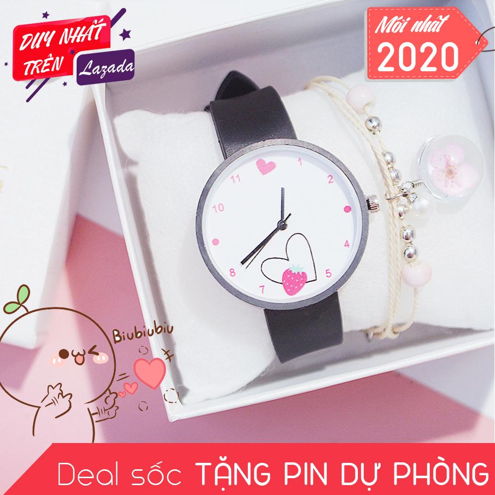 Đồng hồ nam nữ hình Thả tim Biubiu Candycat C41 Dây Silicone Siêu dẻo, bảo hành 6 tháng