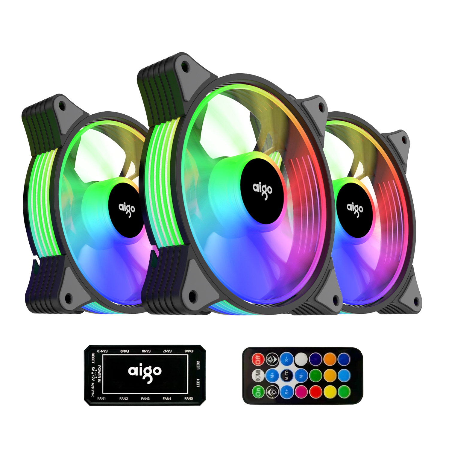 Aigo AR12 Quạt Máy Tính Pc 120Mm Quạt Tản Nhiệt RGB Aura Sync Cổng Sata