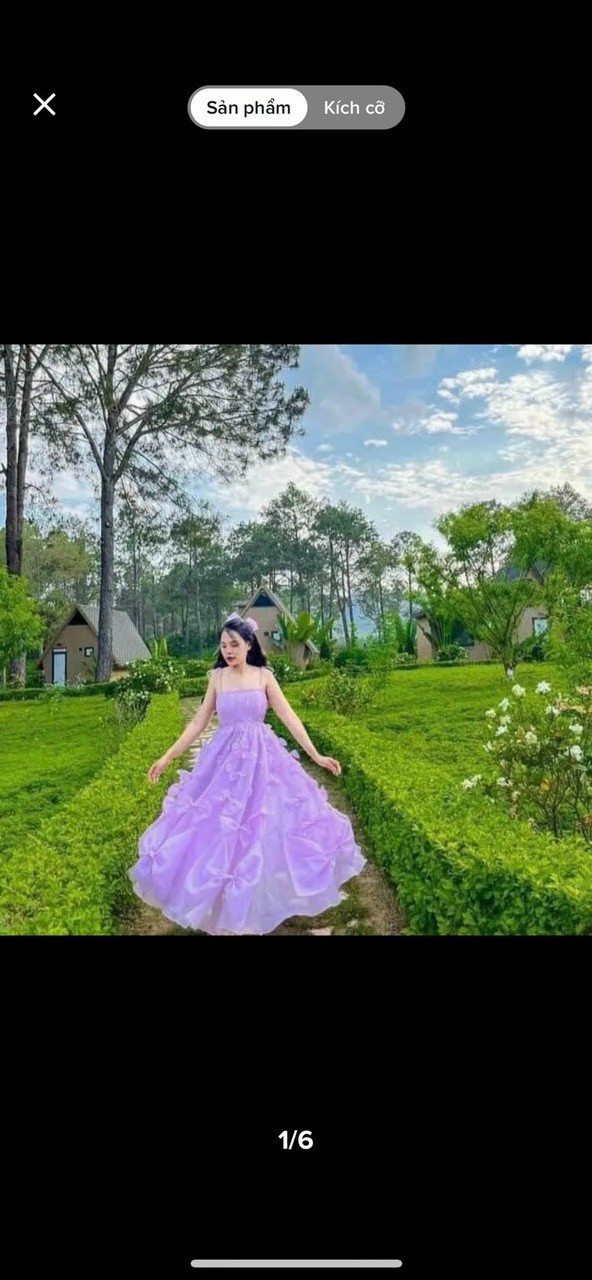 Đầm dự tiệc maxi kết nơ dáng xòe tròn