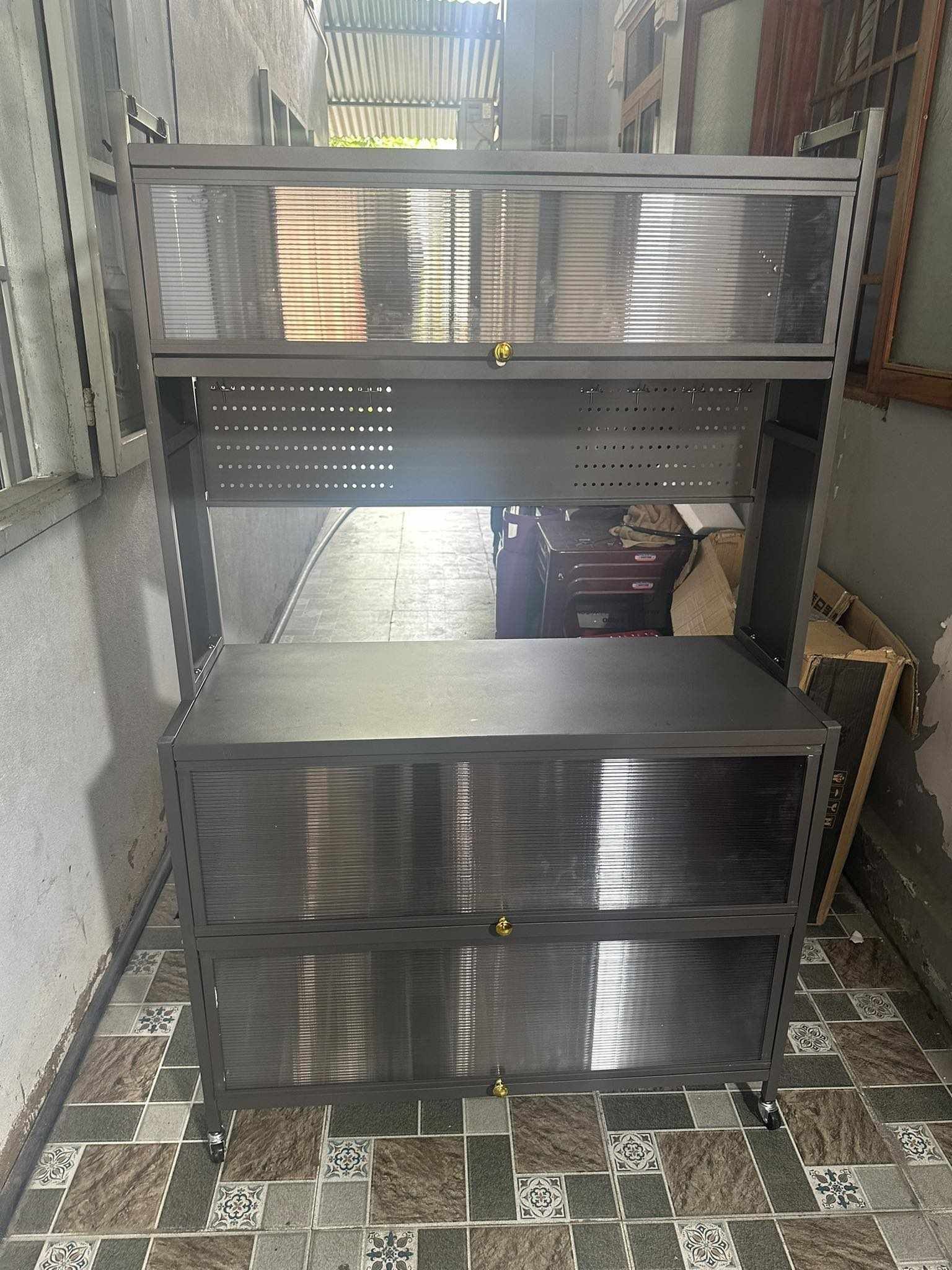 Kệ Nhà Bếp, Kệ Đa Năng RIKA KDN88Plus  Tủ Bếp  Chất Liệu Thép Carbon Chống Gỉ  Cao Cấp Có Ngăn Tủ Đựng Đồ Dùng Nhà Bếp - Kệ Nhập Khẩu Chính Hãng