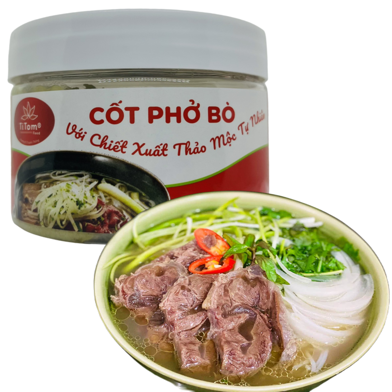 Gia vị nấu bún mắm nêm sẵn Titom hủ 250g dùng nấu nước lèo bún mắm, lẩu mắm