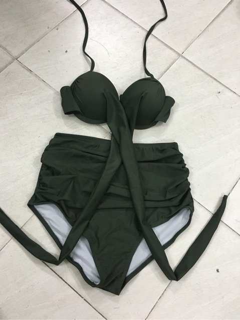[HCM]Bikini rêu 2 mảnh sáng da tôn dáng