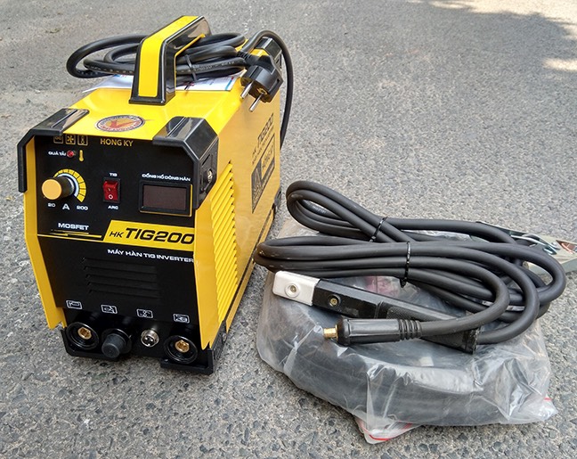Chính hãng - máy hàn tig inverter 220v/7kva hồng ký hk tig 200i