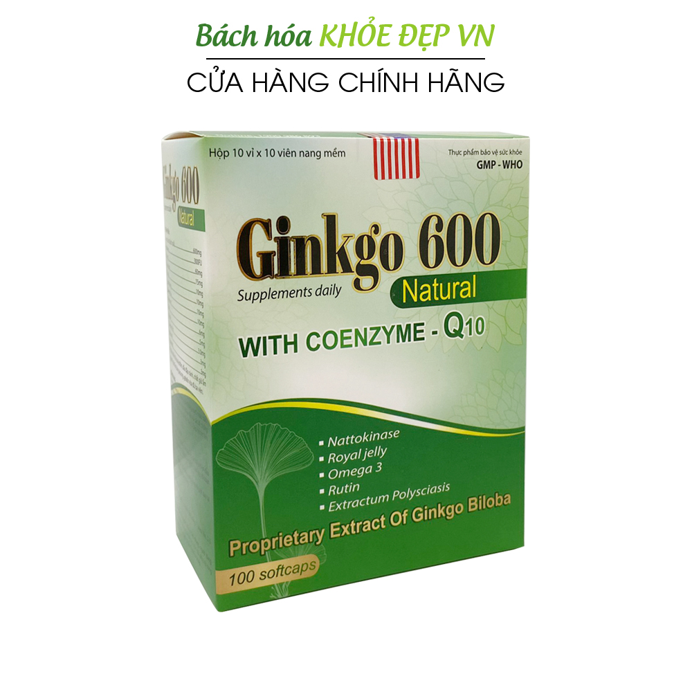 Bổ não GINKGO 600, nattokinase, omega 3, dầu gấc ngăn ngừa tai biến