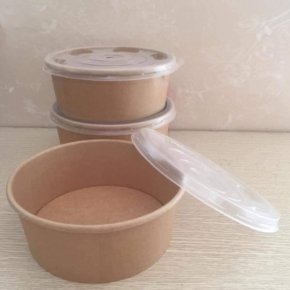 50 tô giấy kraft 1050ml có nắp