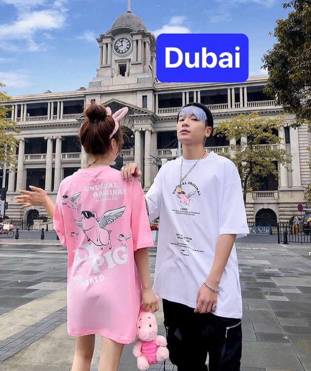 ÁO THUN NAM NỮ HEO THIÊN THẦN PHOM FORM RỘNG TAY LỠ HOT TREND MẠNH MẼ SÀNH ĐIỆU VẢI DÀY MIN - DUBAI FASHION