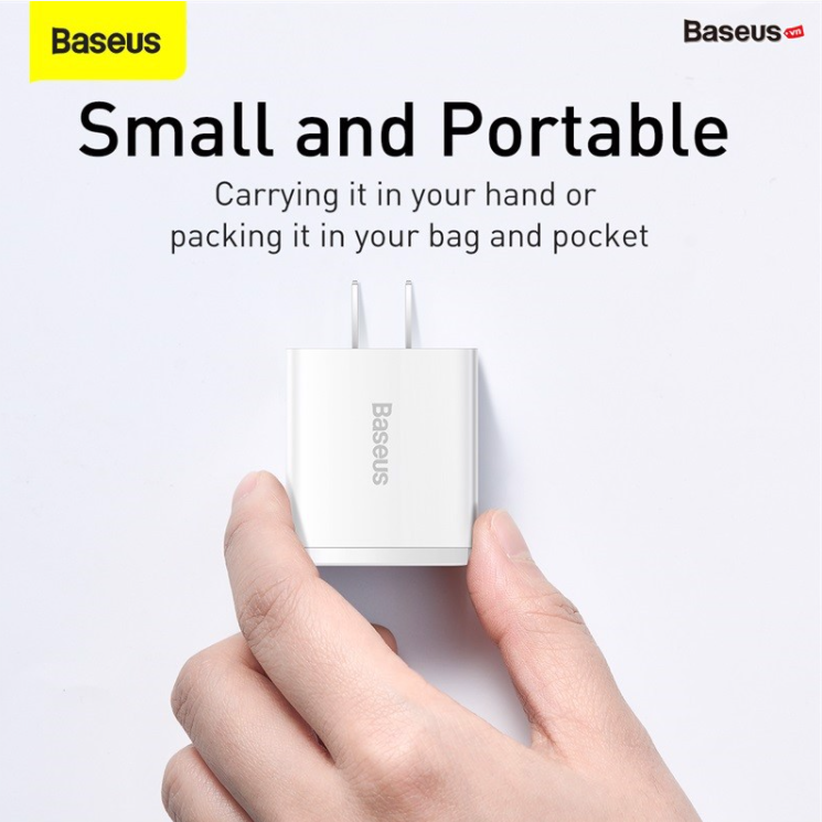 Củ Sạc Nhanh Baseus 30W Compact Quick Charger ( USB Dual Port + Type C, 30w PD / QC3.0 Multi Quick Charge Support )