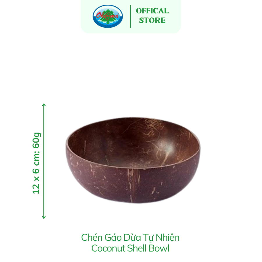 Chén Gáo Dừa Ohiama Coconut Shell Bowl | Dụng Cụ Bàn Ăn, Đồ Thủ Công, Mỹ Nghệ Dừa, Hàng VNXK