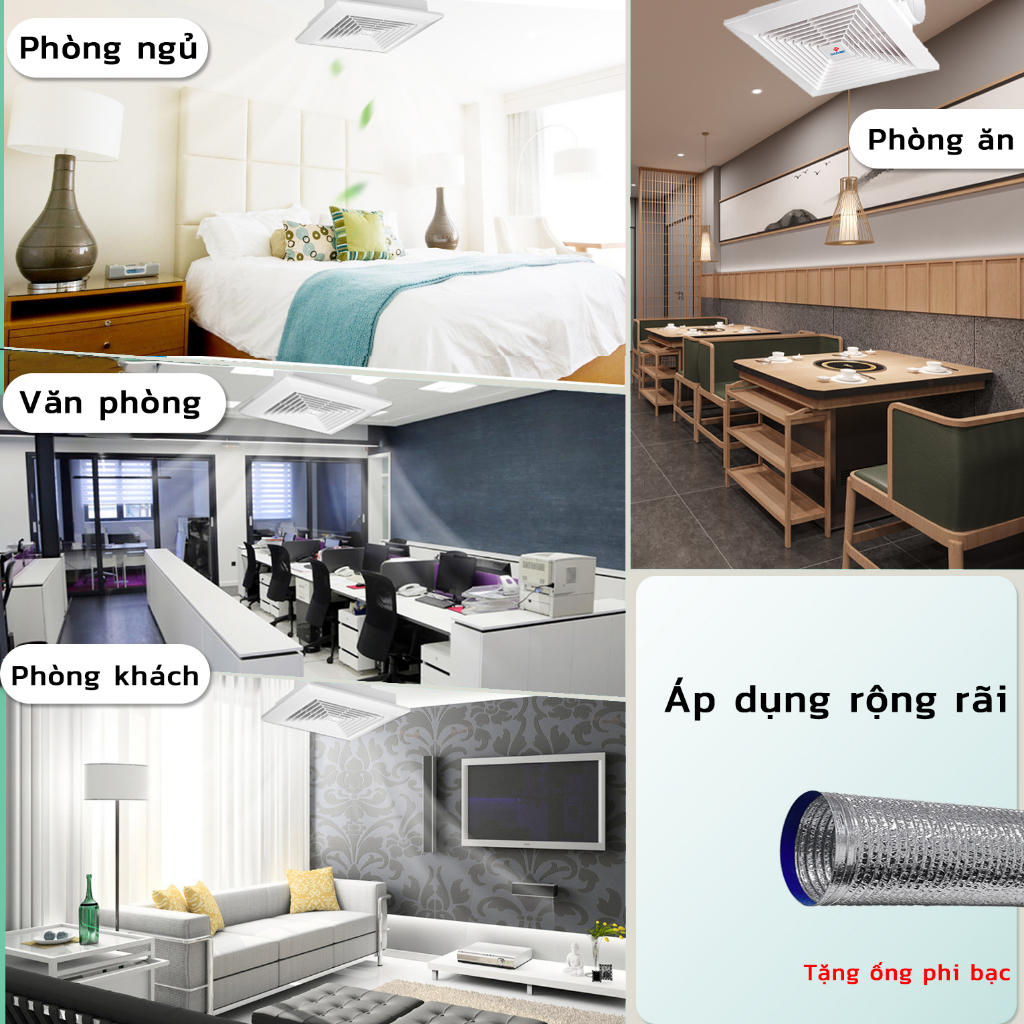 Quạt thông gió âm trần kích thước 6,8,10,12 inch