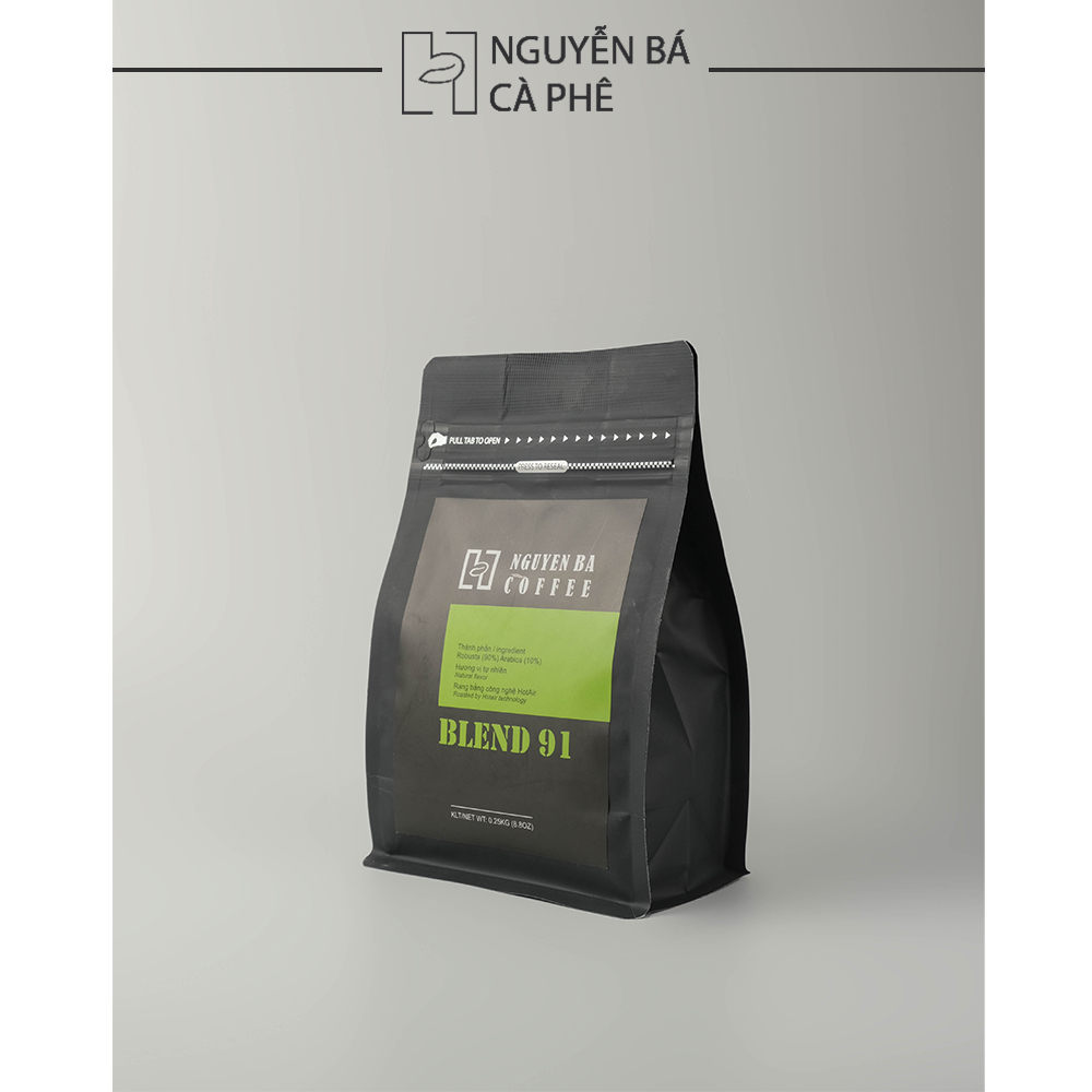 Cà phê nguyên chất blend robusta - arabica rang mộc 100% đắng nhẹ hậu ngọt thơm cafe pha phin blend 91 - nguyễn bá coffee