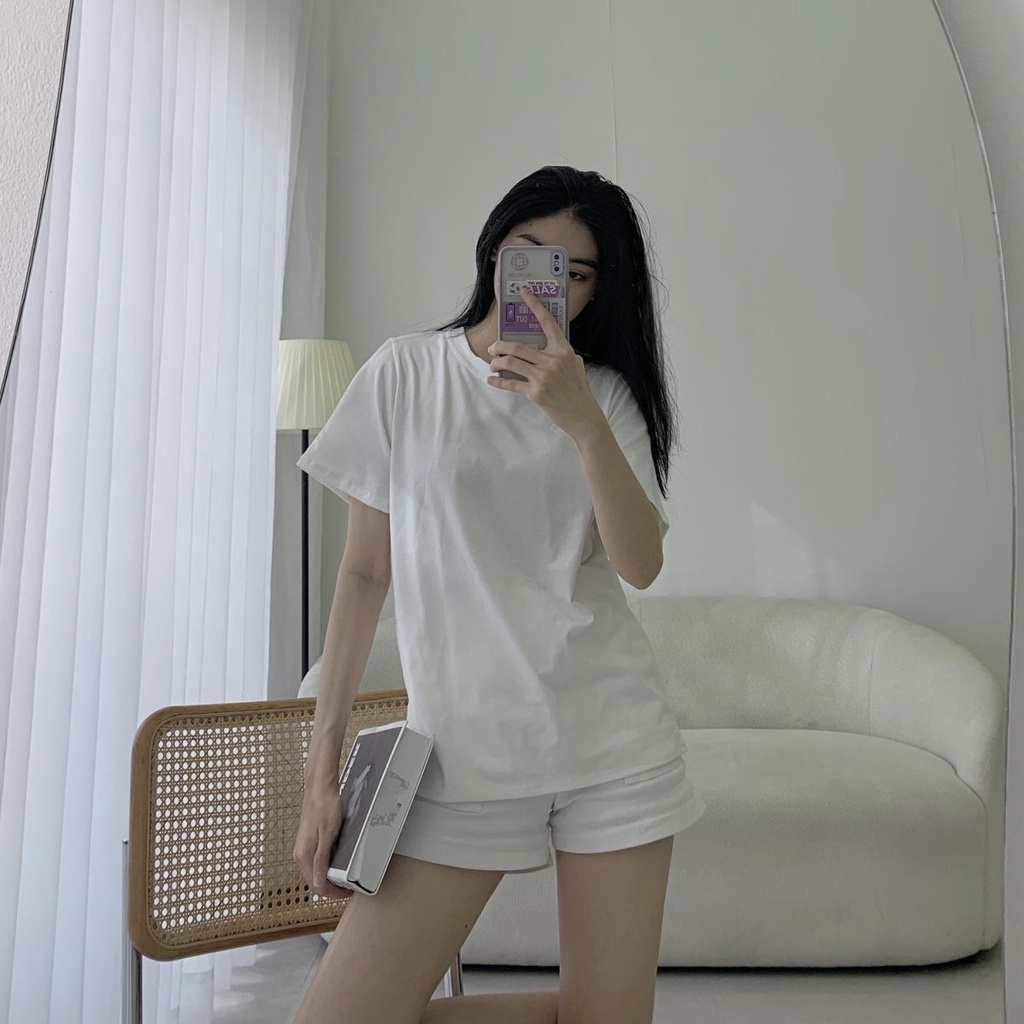 Áo Thun Trơn Form Babytee Nữ Chất Cotton Thoáng Mát Dễ Thương - babytee