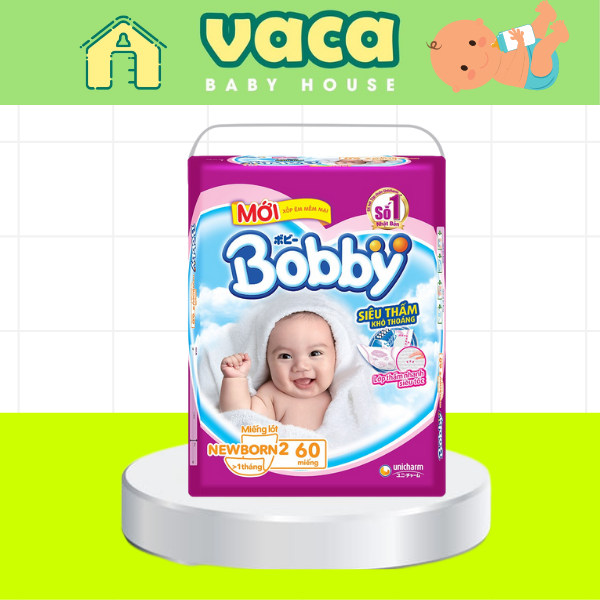 MIẾNG LÓT SƠ SINH BOBBY NB2 60 MIẾNG