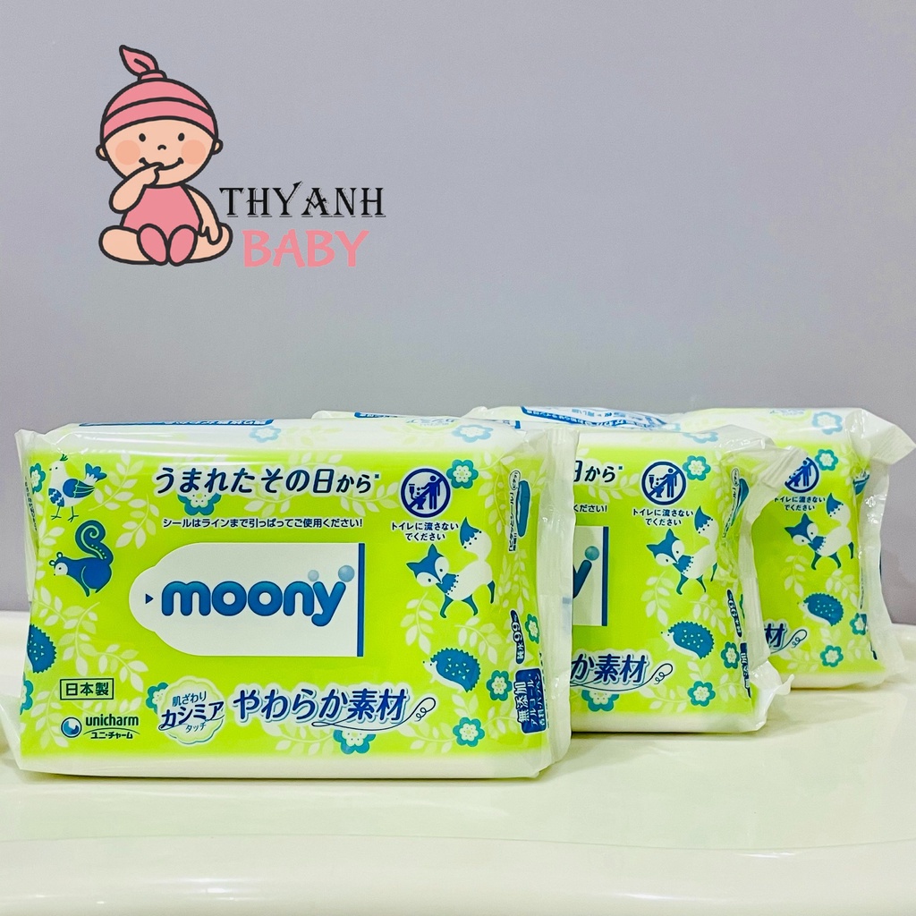 Khăn Giấy Ướt Moony Nhật 80 Tờ Không Mùi
