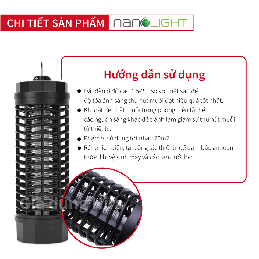 Đèn diệt muỗi và côn trùng Nanolight IK-002