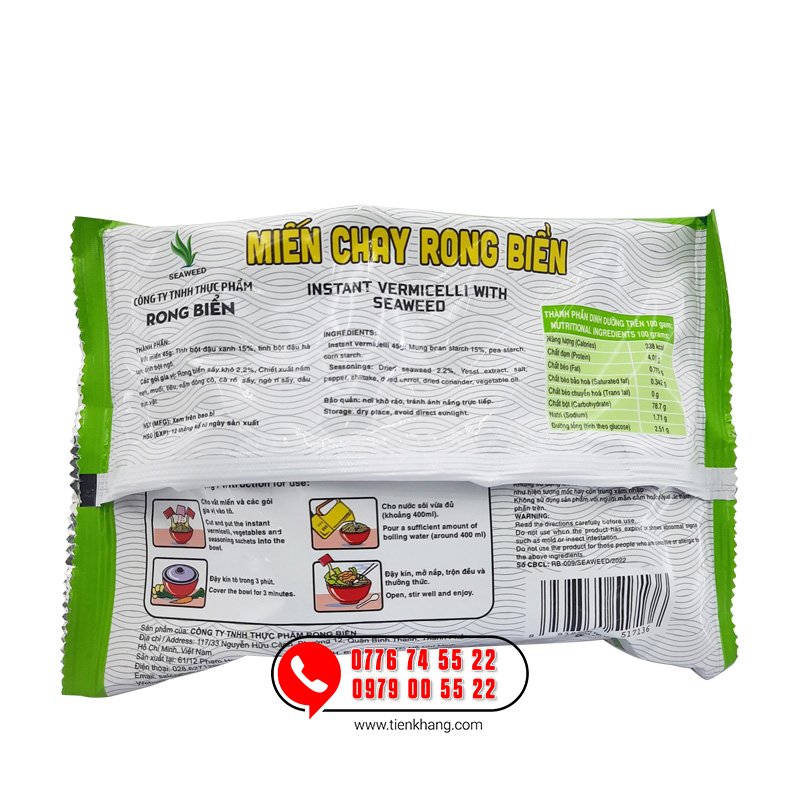 Miến Chay Rong Biển Seaweed
