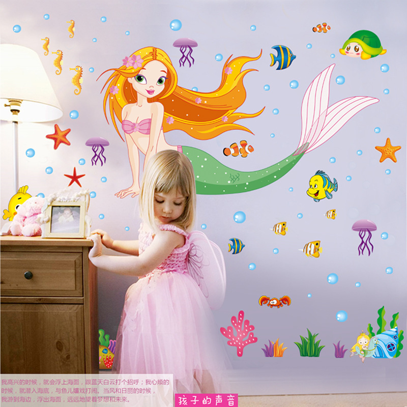 Decal dán tường nàng tiên cá LC7082