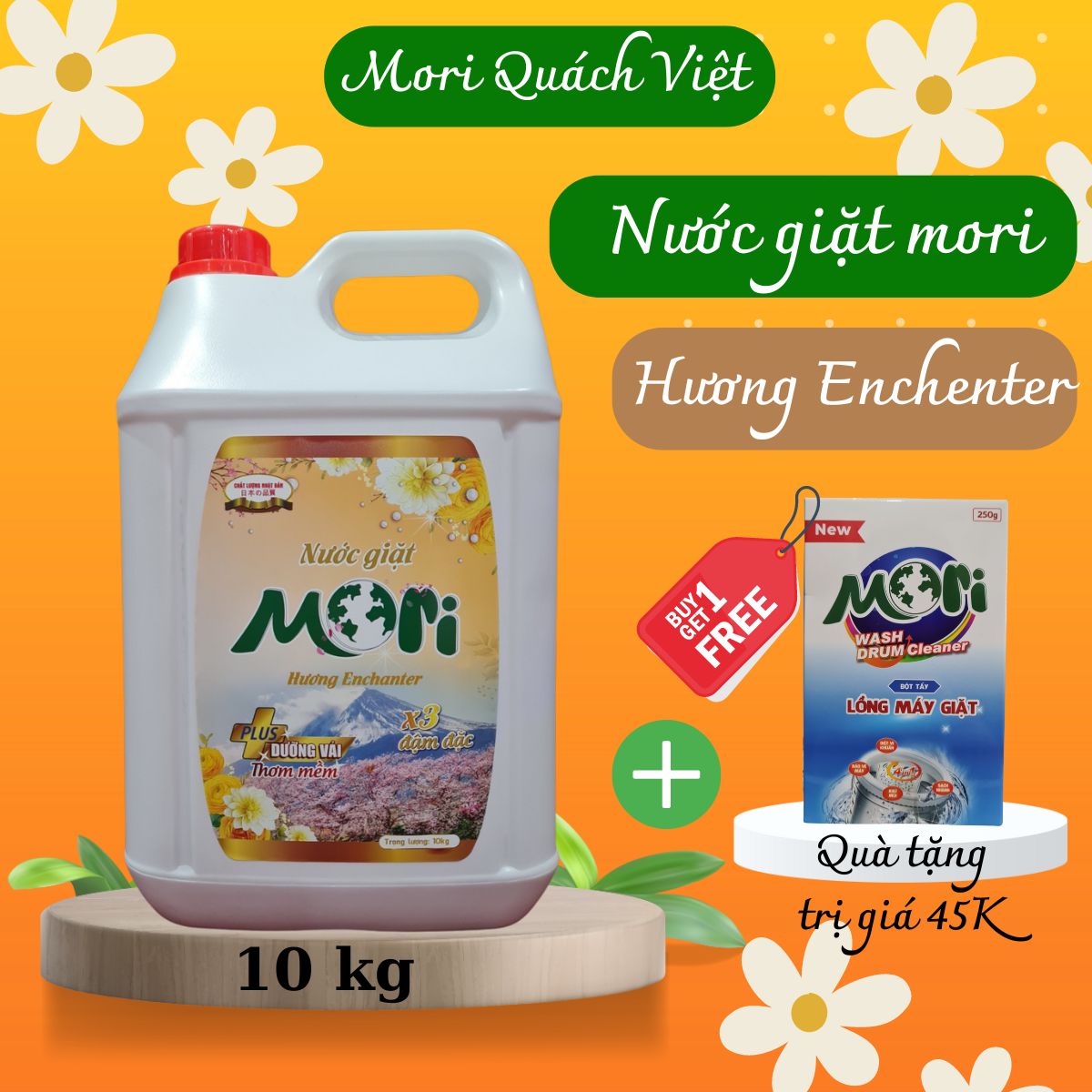 Nước giặt MORI hương Enchen, can 10L