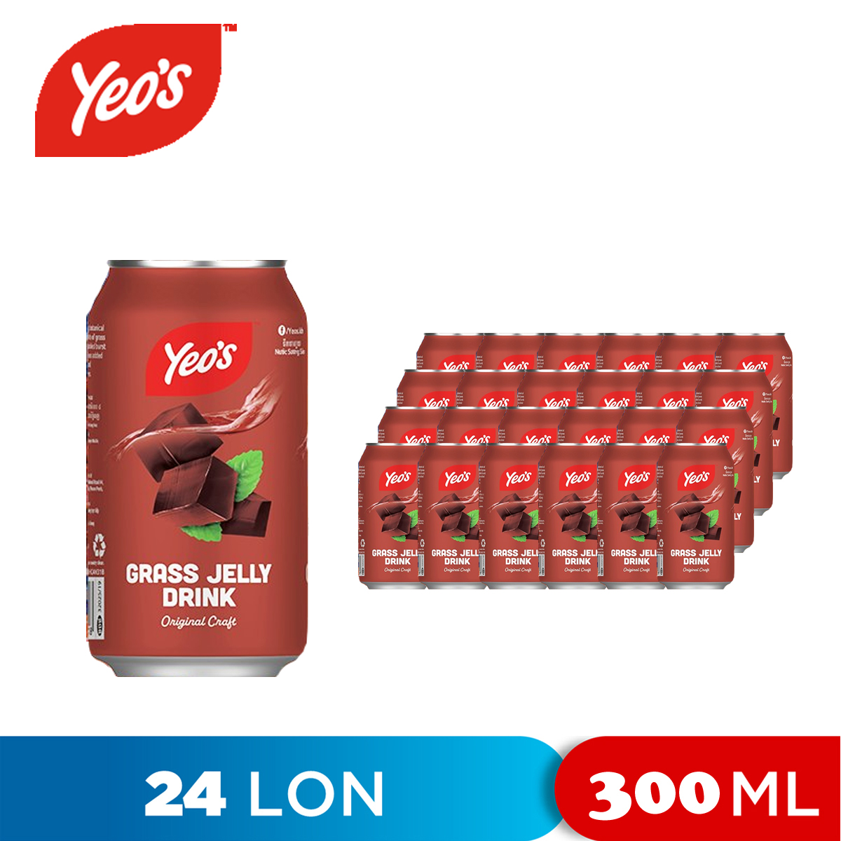 Thùng 24 lon nước sương sáo grass jelly drink yeo's 300ml