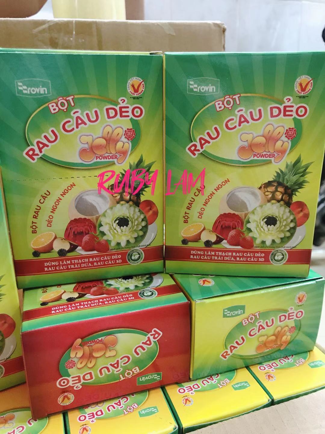Bột rau câu dẻo - hoàng yến rovin - 12 gói/hộp