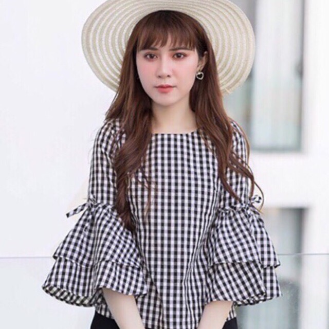 [HCM]Áo Sọc Caro Tay Loe