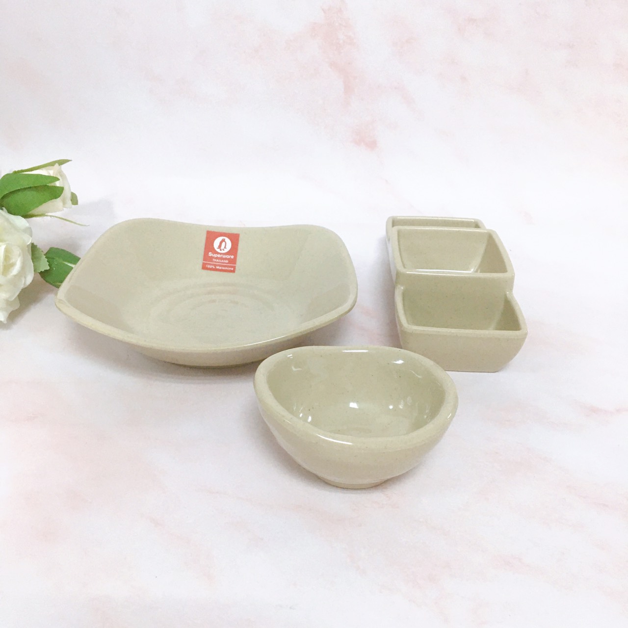 Bộ Bát Đĩa SUPERWARE Nhựa Phíp 100% Melamine - Stone
