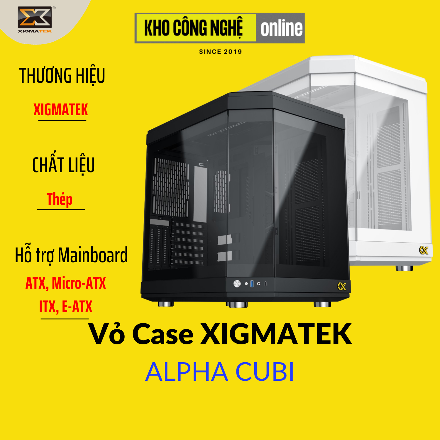 Vỏ case máy tính XIGMATEK ALPHA - CUBI ARTIC (EN41976) - PREMIUM GAMING ATX (Hàng Chính Hãng)