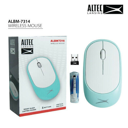 Chuột wireless Altec ALBM-7314 siêu mỏng - thích hợp dùng văn phòng (Trắng xanh) Nhất Tín Computer